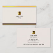 エレガントなゴールド＆ブラウン ベージュのストライプ 名刺 (正面/裏面)