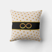 エレガントなゴールド ブラックとベージュ クッション (裏面)