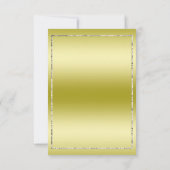 エレガントなゴールド、ブラックボウ＆ストiletto 誕生日 招待状 (裏面)