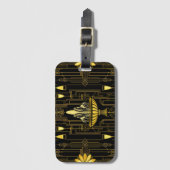 エレガントなゴールド ブラック ガツビー ラゲッジタグ (正面縦)