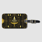 エレガントなゴールド ブラック ガツビー ラゲッジタグ (正面横)