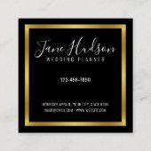 エレガントなゴールド ブラック ミニマル 編集可能な2.5x2.5平方 スクエア名刺 (裏面)