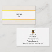 エレガントなゴールド&ベージュのストライプが白地に 名刺 (正面/裏面)