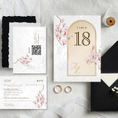 エレガントなゴールド マグノリア ウェディング テーブル ナンバー カード