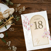 エレガントなゴールド マグノリア ウェディング テーブル ナンバー カード