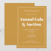 エレガントなゴールド ミニマル ビジネス コーポレート イベント 招待状 (正面/裏面)