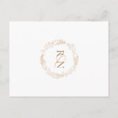 エレガントなゴールド モダン ライラック ガーランド ウェディング インビテーションポストカード (裏面)