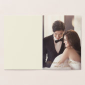 エレガントなゴールド ワインバーガンディー ローズ フラワー リング フォト リアル 箔カード (内部)