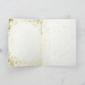 エレガントなゴールド ヴィンテージ ウェディング 招待状 (内部)