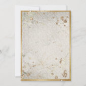 エレガントなゴールド ヴィンテージ ウェディング 招待状 (裏面)