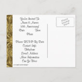 エレガントなゴールド 50周年記念招待状 ポストカード (裏面)