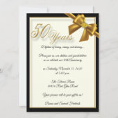 エレガントなゴールド 50周年記念祝賀 招待状 (正面)