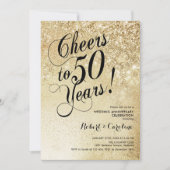 エレガントなゴールド 50周年記念 招待状 (正面)