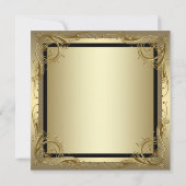 エレガントなゴールド 50周年 結婚記念日パーティー 招待状 (裏面)