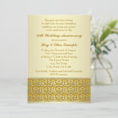 エレガントなゴールド 50周年 結婚記念日 招待状 (スタンド正面)