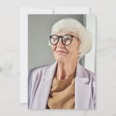 エレガントなゴールド 80歳の誕生日写真パーティー 招待状 (裏面)