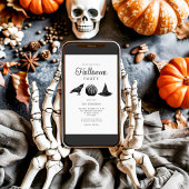 エレガントなゴothicブラックパンプキンハロウィン 招待状