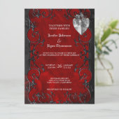 エレガントなゴothic ハロウィン ウェディング 招待状 (スタンド正面)