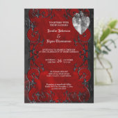 エレガントなゴothic ハロウィン ウェディング 招待状 (スタンド正面)