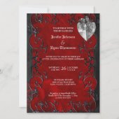 エレガントなゴothic ハロウィン ウェディング 招待状 (正面)