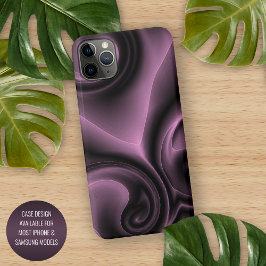 エレガントなサイケデリックパープル渦巻きアート柄 iPhone 16 PRO MAXケース