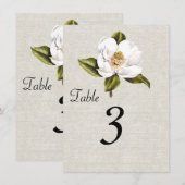 エレガントなサザンマグノリアの受付テーブルナンバー 招待状 (正面/裏面)