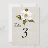 エレガントなサザンマグノリアの受付テーブルナンバー 招待状 (裏面)