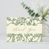 エレガントなサジ & クリーム色の蔓 フラット ありがとうカード サンキューカード (スタンド正面)