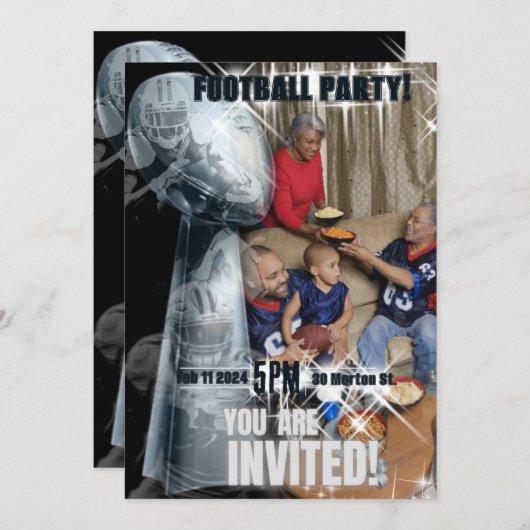 エレガントなサッカー選手の写真トロフィー招待状 招待状 (正面/裏面)