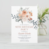 エレガントなサビオレンジの花と緑の豊かな引退 招待状 (スタンド正面)