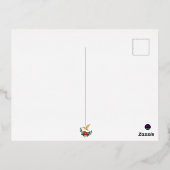 エレガントなサファイアのハummingbird＆クリスマスツリー 箔シーズンポストカード (裏面)