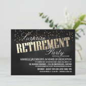 エレガントなサプライズ退職パーティーの招待状 招待状 (スタンド正面)