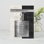 エレガントなサプライズ 50歳の誕生日 招待状 (スタンド正面)