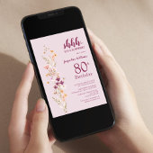 エレガントなサプライズ 80歳の誕生日 招待状