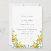 エレガントなサマーイエローローズのウェディング 招待状 (正面)