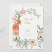 エレガントなサマーガーデンの花のSave The Dateカード セーブザデート (正面)