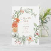 エレガントなサマーガーデンの花のSave The Dateカード セーブザデート (スタンド正面)