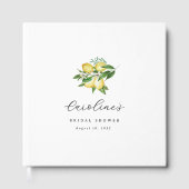 エレガントなサマー レモン フラワーブライダルシャワー ゲストブック (正面)