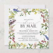 エレガントなサマー ワイルドフラワー ブライダルシャワー メール 招待状 (正面)