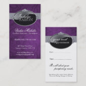 エレガントなサロンおよびスパの名刺 予約カード (正面/裏面)