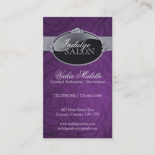 エレガントなサロンおよびスパの名刺 予約カード (正面)