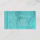 エレガントなサロンのスパのレースの名刺のターコイズ 名刺 (裏面)