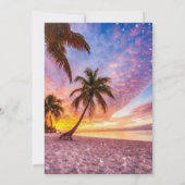 エレガントなサンセットビーチと星の夏の結婚式 招待状 (裏面)