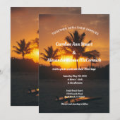 エレガントなサンセットビーチサマー nautical ウェディング招待状 招待状 (正面/裏面)