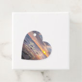 エレガントなサンセットビーチ ハート型 ブライダルシャワー フェイバータグ (インサイチュ)