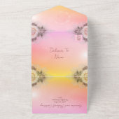 エレガントなサンセットローズオーバーレイ招待状 オールインワン招待状 (外側)