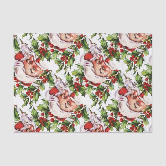 エレガントなサンタクロースのヴィンテージのヒイラギ 薄葉紙 (正面)