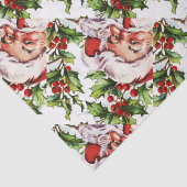 エレガントなサンタクロースのヴィンテージのヒイラギ 薄葉紙 (詳細)