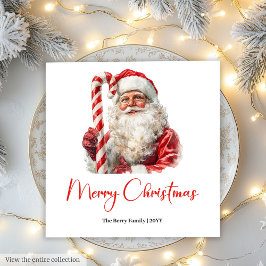 エレガントなサンタクロース ミニマル コージー クリスマス シック スタンダードランチョンナプキン