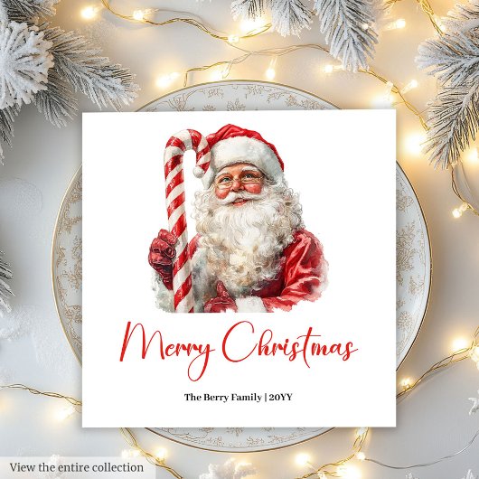 エレガントなサンタクロース ミニマル コージー クリスマス シック スタンダードランチョンナプキン